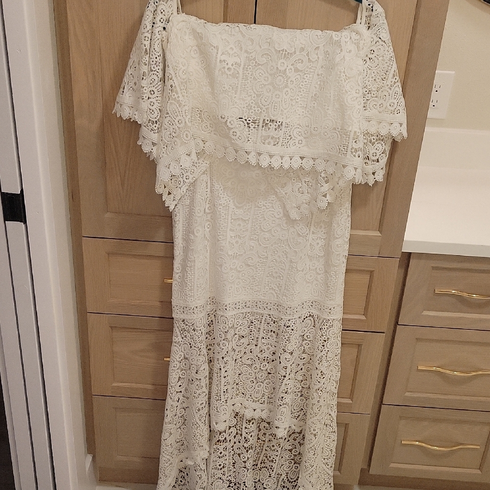 Esley Cream Lace Maxi Skirt & Matching Top